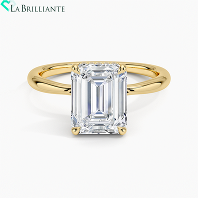 Freesia Hidden Halo Diamond Ring in 18K Yellow Gold