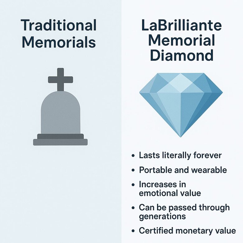 traditional memorials vs diamond longevity