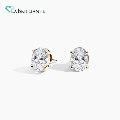 Oval Lab Diamond Stud Earrings (1 ct. tw.) in 14K Yellow Gold