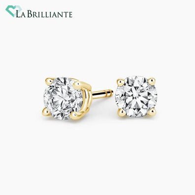 Lab Diamond Stud Earrings (2 ct. tw.) in 18K Yellow Gold