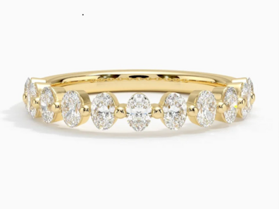 Ellipse Oval Diamond Ring in 18K Yellow Gold