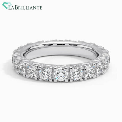 French Pave Eternity Lab Diamond Ring (2 ct. tw.) in 14K White Gold