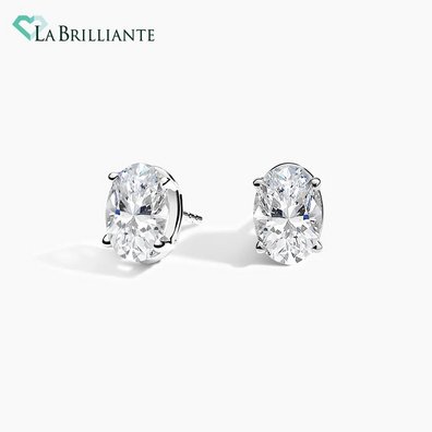 Oval Lab Diamond Stud Earrings (1 1/2 ct. tw.) in 14K White Gold