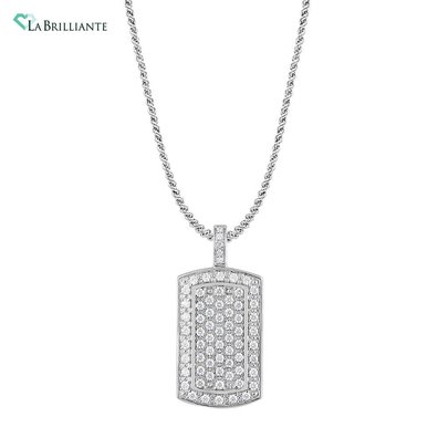 Lab Diamond Dog Tag (2 ct. tw.) in 10K White Gold