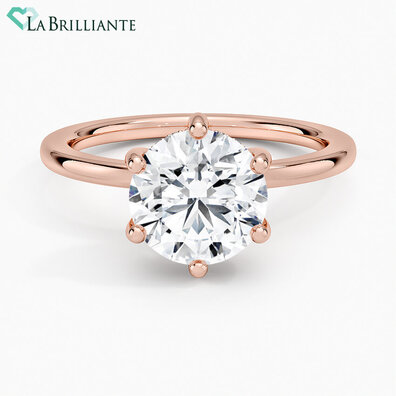 Sydney Six-Prong Lab Diamond Engagement Ring in 14K Rose Gold
