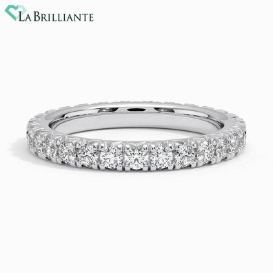 French Pavé Eternity Lab Diamond Ring (1 ct. tw.) in 14K White Gold