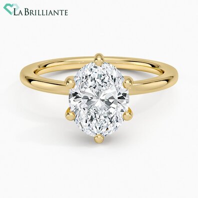 Sydney Six-Prong Lab Diamond Engagement Ring in 14K Yellow Gold