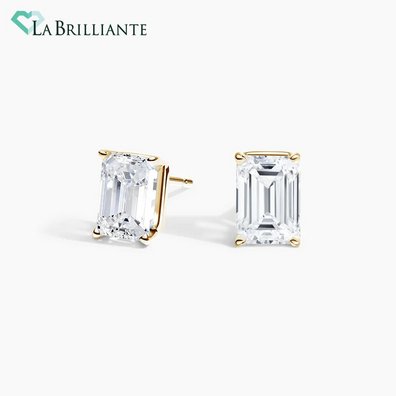 Emerald Lab Diamond Stud Earrings (2 ct. tw.) in 14K Yellow Gold