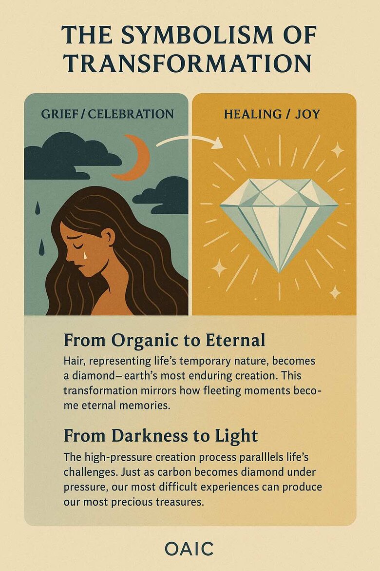 the journey from grief/celebration to healing/joy through the diamond creation process