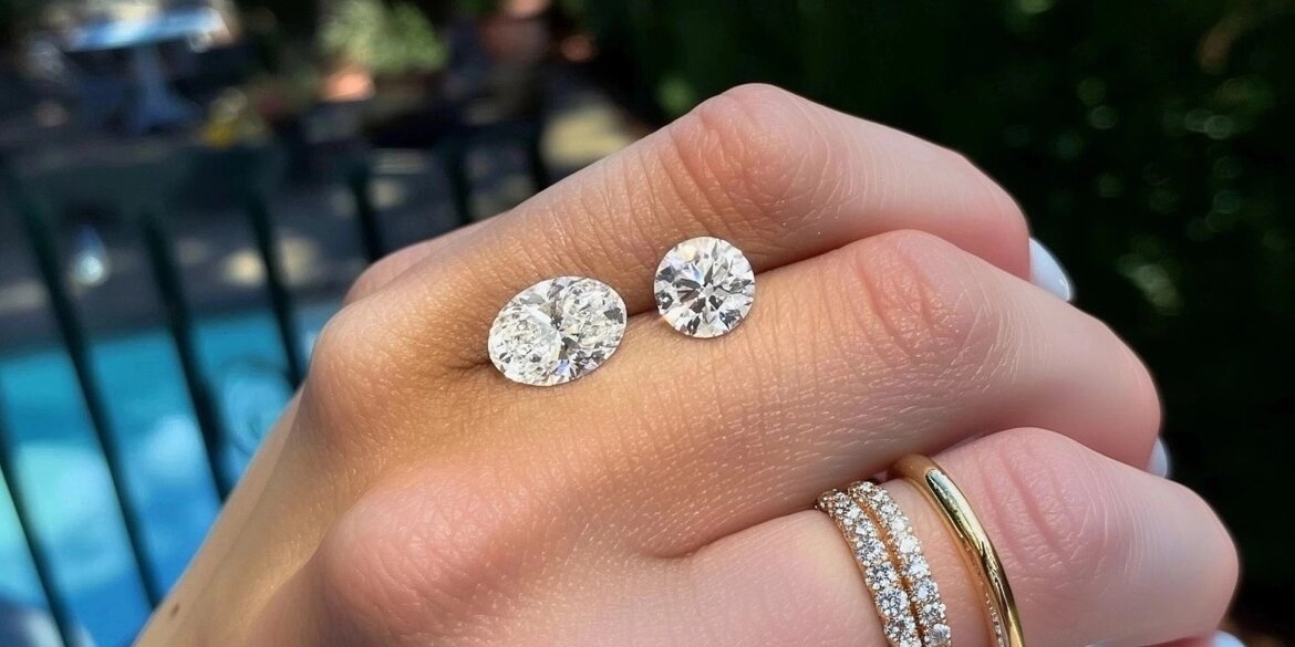 Oval and Round Lab Grown Diamonds on hand