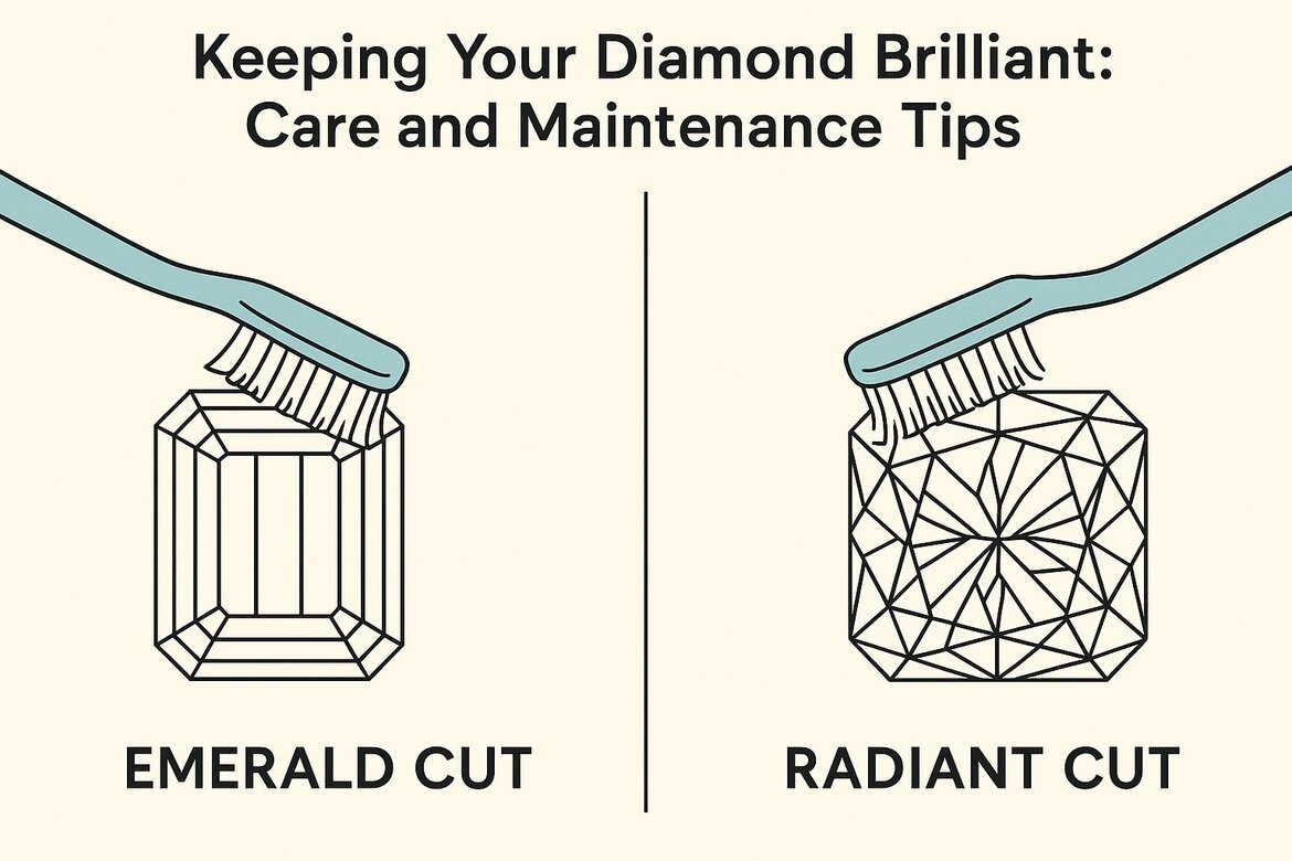 cleaning techniques for emerald and radiant cut diamonds