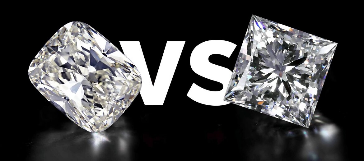 Princess Cut vs Cushion Cut Diamond