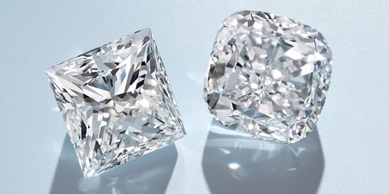 Princess Cut vs Cushion Cut white background