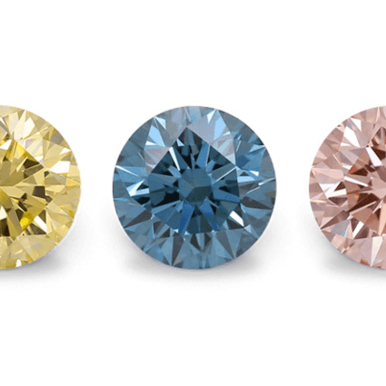 Lab colored man made diamonds